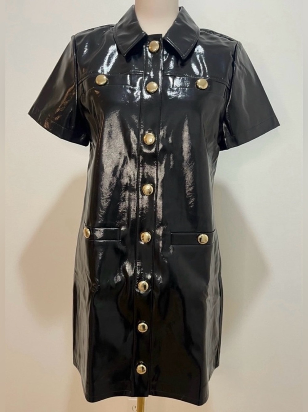 J.Crew Collection Collection gamine shirtdress in faux patent leather - Picture 10 of 14
